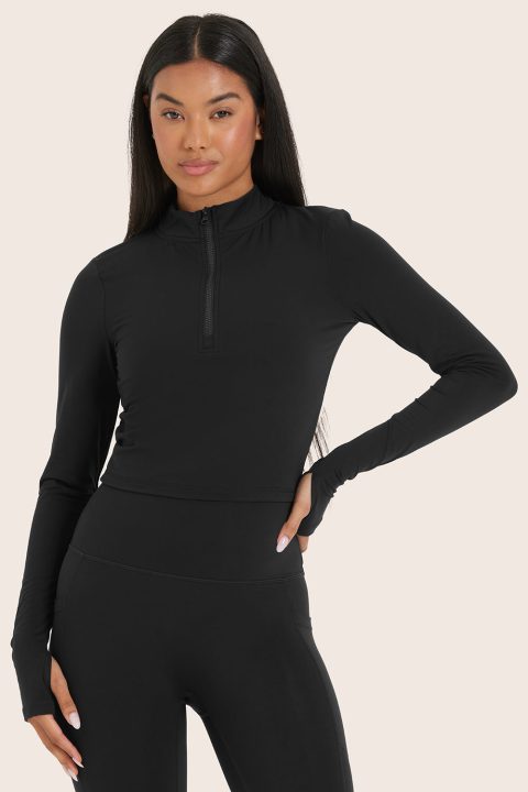 AIRLUXE™ BREATHE QUARTER ZIP - ONYX