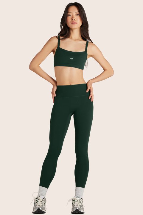 SPORTBODY® (BLOOPERS) SPORTY MID-RISE LEGGINGS - BEETLE