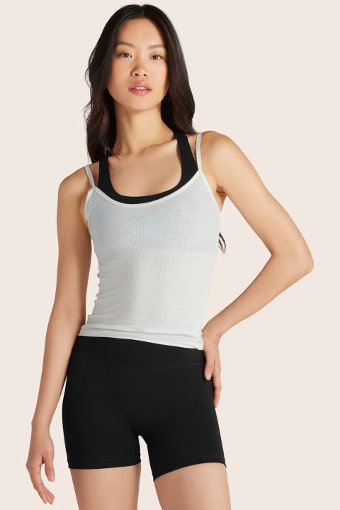 SPORTBODY® (BLOOPERS) SPORTY LAYERED CAMI BRA - ONYX