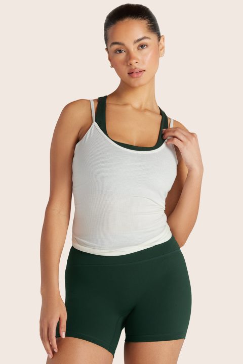 SPORTBODY® (BLOOPERS) SPORTY LAYERED CAMI BRA - BEETLE