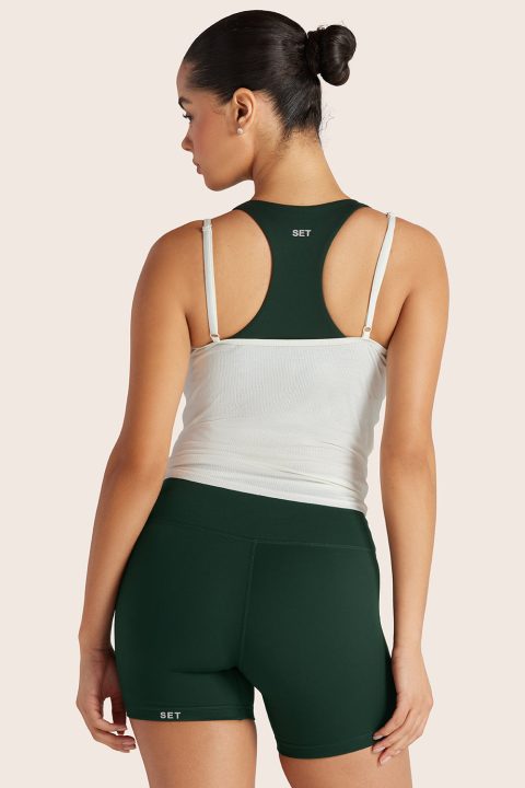 SPORTBODY® (BLOOPERS) SPORTY LAYERED CAMI BRA - BEETLE