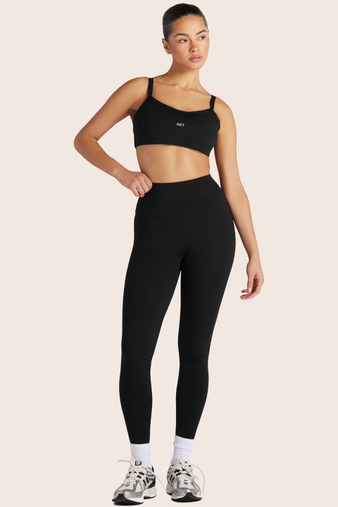 SPORTBODY® (BLOOPERS) SPORTY HIGH-RISE LEGGINGS - ONYX