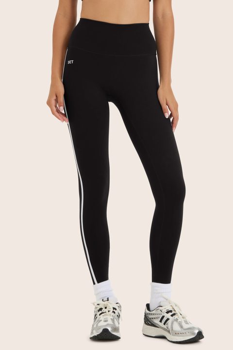 SPORTBODY® (BLOOPERS) SPORTY HIGH-RISE STRIPE LEGGINGS - ORCA
