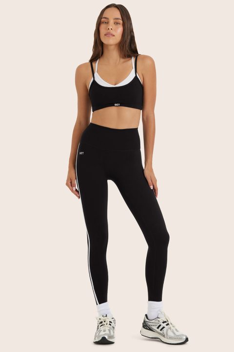 SPORTBODY® (BLOOPERS) SPORTY HIGH-RISE STRIPE LEGGINGS - ORCA