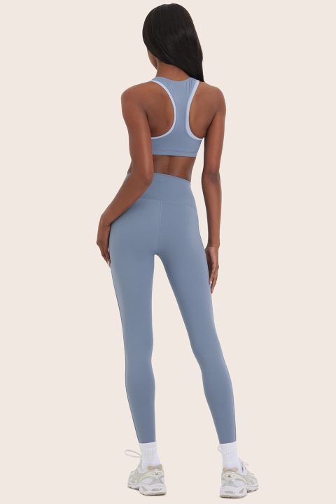 SPORTBODY® (BLOOPERS) SPORTY HIGH-RISE STRIPE LEGGINGS - CRUISE