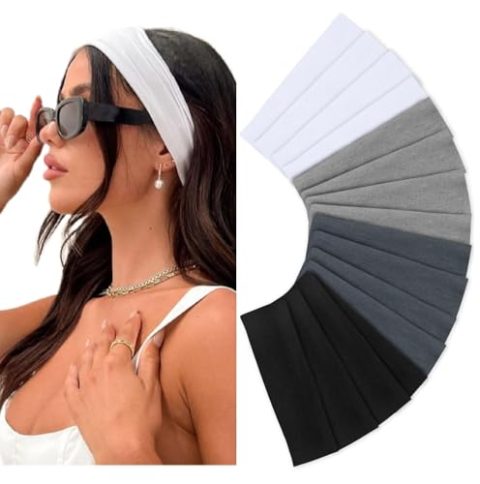 Snug-Fit Stylish Fitness Headbands (16 Pack)