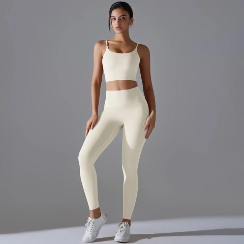 2 Piece Set Thin Strapped Sports Bra and Leggings
