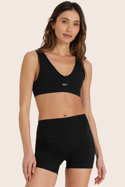 SPORTBODY® (BLOOPERS) SPORTY DIP BRA - ONYX