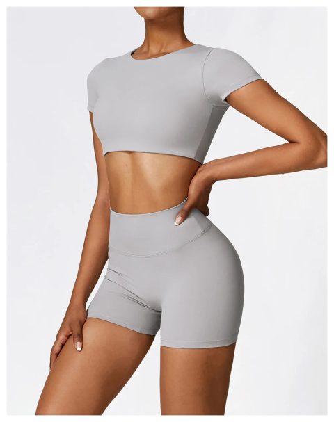 Round Neck Cropped Simple Top