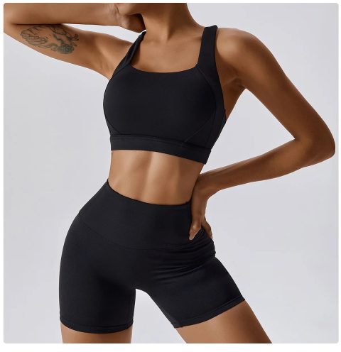 Crossed X-Strap Sports Bra